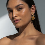 Jennifer Behr - Myra Earrings -- Crystal Antique Gold