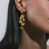 Jennifer Behr - Vanora Earrings -- Crystal Antique Gold