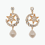 Jennifer Behr - Kepler Earrings -- Crystal Antique Gold