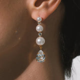 Jennifer Behr - Corisande Earrings -- Crystal Pearl
