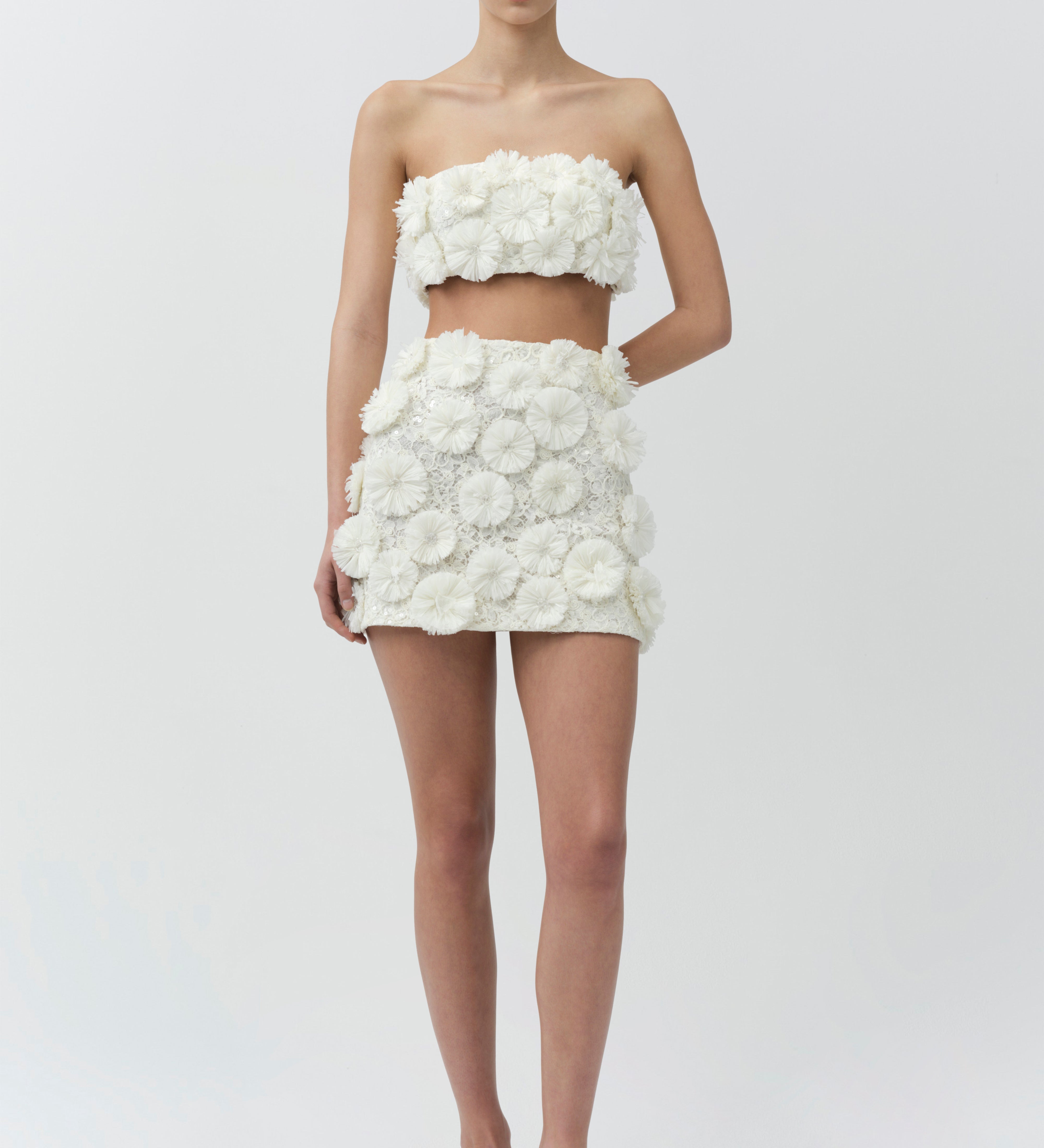 Simkhai - Nolia Floral Raffia Mini Skirt