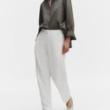 TWP - Jetties Beach Pant with Fly Front in Coated Viscose Linen
