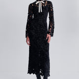 Simkhai - Thiora Velvet Embroidered Lace Midi Dress