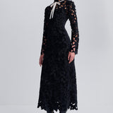 Simkhai - Thiora Velvet Embroidered Lace Midi Dress