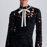 Simkhai - Thiora Velvet Embroidered Lace Midi Dress