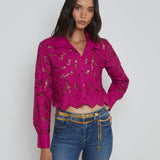 L'AGENCE - Seychelle Lace Cropped Blouse