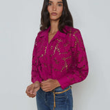 L'AGENCE - Seychelle Cropped Eyelet Blouse