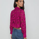 L'AGENCE - Seychelle Lace Cropped Blouse