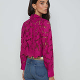 L'AGENCE - Seychelle Cropped Eyelet Blouse