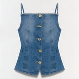 Simkhai - Junie Studded Denim Top