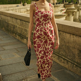Posse - SKYLA COLUMN DRESS - SCARLET BLOOM