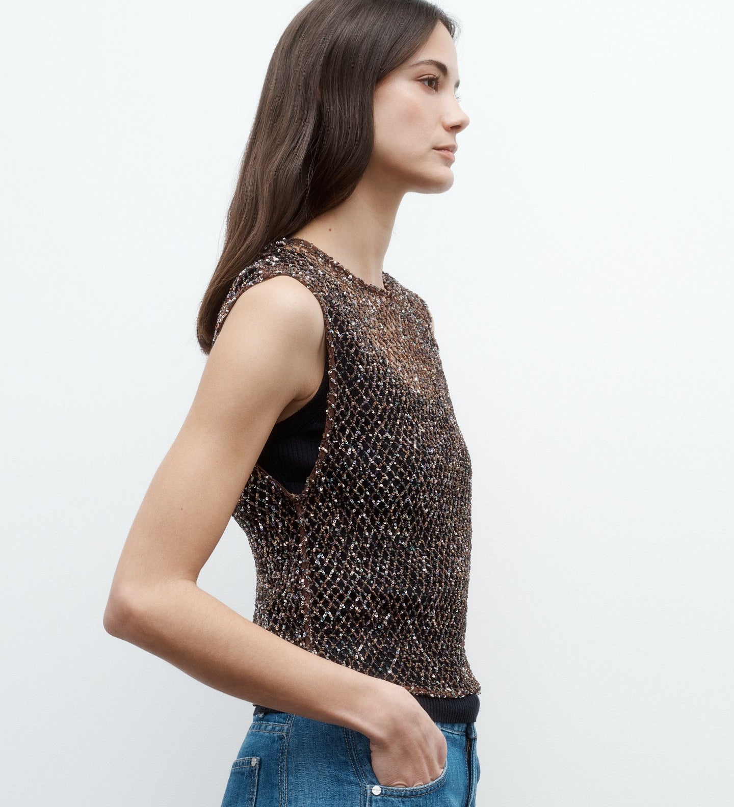 TWP - Chloe Top with Sequin on Netting