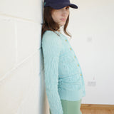 Conner Ives - The Shirred Knit Cashmere Cardigan - Baby Blue