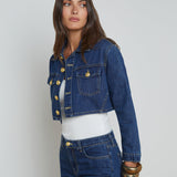 L'AGENCE - Genevie Cropped Denim Jacket