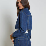 L'AGENCE - Genevie Cropped Denim Jacket