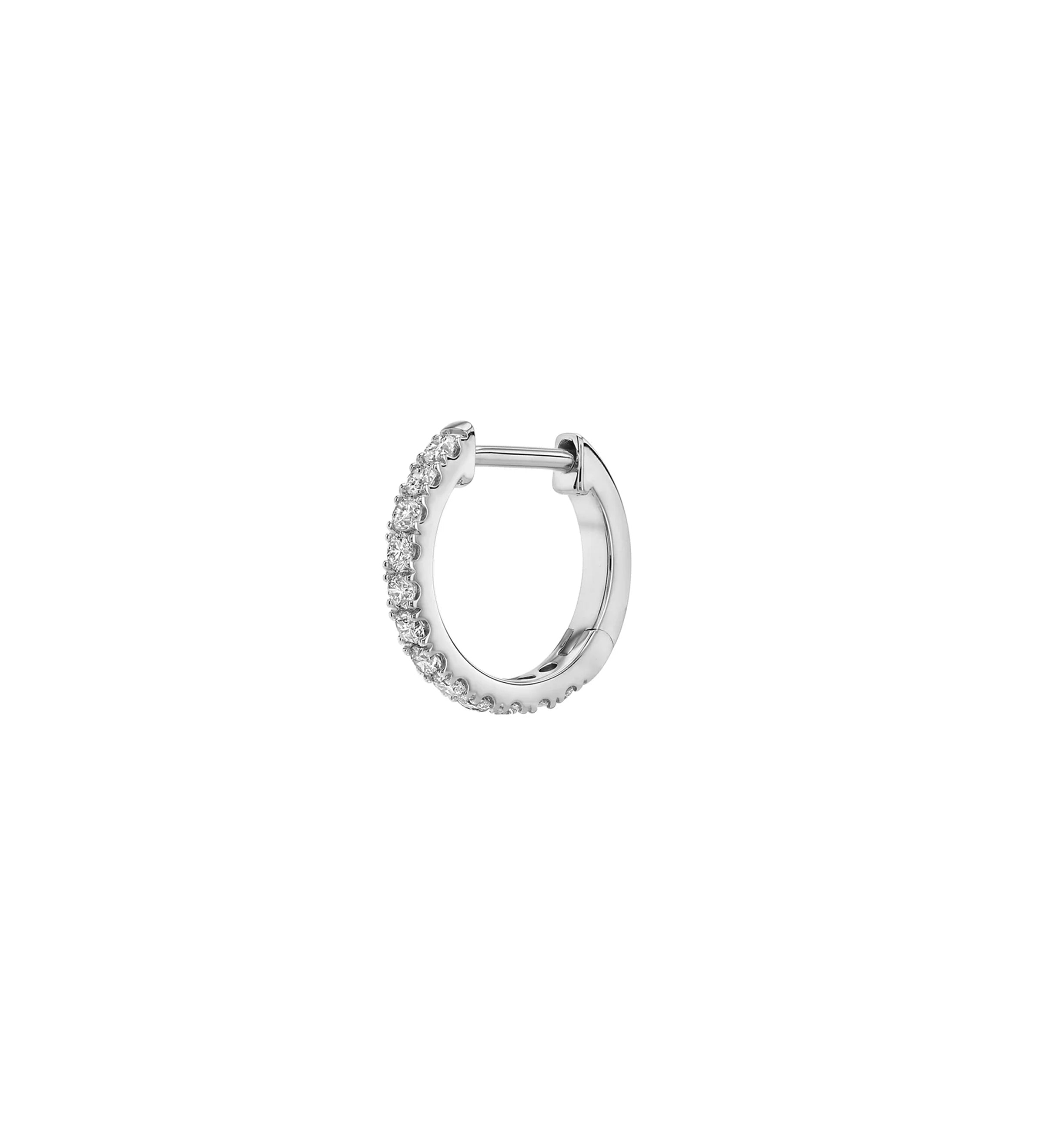 Dorsey - 14K PAVÉ HUGGIE EARRING IN LAB DIAMOND, 14K WHITE GOLD
