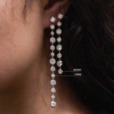 Dorsey - 14K LONG SYLVIE RIVIÈRE EARRINGS IN LAB DIAMOND, 14K YELLOW GOLD WITH WHITE RHODIUM BEZEL