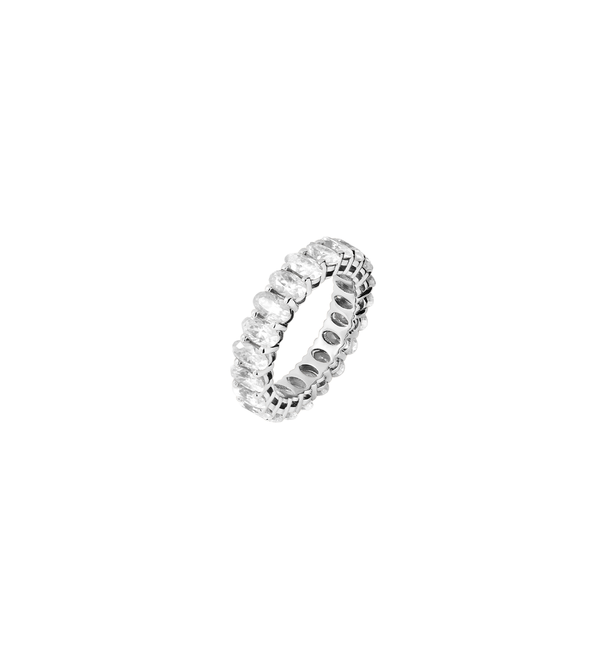 Dorsey - OVAL CUT ETERNITY BAND IN MOISSANITE, STERLING SILVER