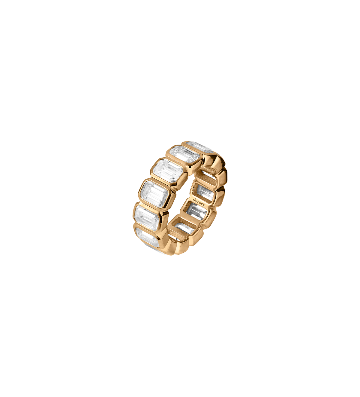 Dorsey - 14K EMERALD - CUT BEZEL ETERNITY BAND IN LAB DIAMOND, 14K YELLOW GOLD