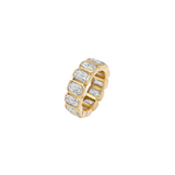 Dorsey - EMERALD - CUT BEZEL ETERNITY BAND IN MOISSANITE, GOLD VERMEIL