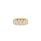 Dorsey - EMERALD - CUT BEZEL ETERNITY BAND IN MOISSANITE, GOLD VERMEIL