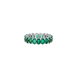 Dorsey - 14K OVAL - CUT ETERNITY BAND IN DEEP LAB EMERALD, 14K WHITE GOLD