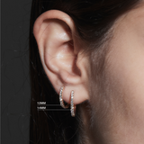 Dorsey - 14K PAVÉ HUGGIE EARRING IN LAB DIAMOND, 14K WHITE GOLD