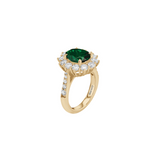 Dorsey - 14K PETITE SPENCER RING IN DEEP LAB EMERALD AND LAB DIAMOND, 14K YELLOW GOLD