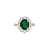 Dorsey - 14K PETITE SPENCER RING IN DEEP LAB EMERALD AND LAB DIAMOND, 14K YELLOW GOLD
