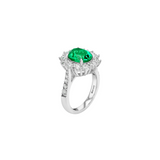 Dorsey - 14K PETITE SPENCER RING IN LAB EMERALD AND LAB DIAMOND, 14K WHITE GOLD