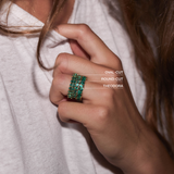 Dorsey - 14K ROUND - CUT ETERNITY BAND IN DEEP LAB EMERALD, 14K WHITE GOLD