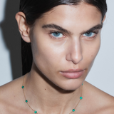Dorsey - 14K ROUND - CUT FLOATING NECKLACE IN 5MM LAB EMERALD, 14K YELLOW GOLD