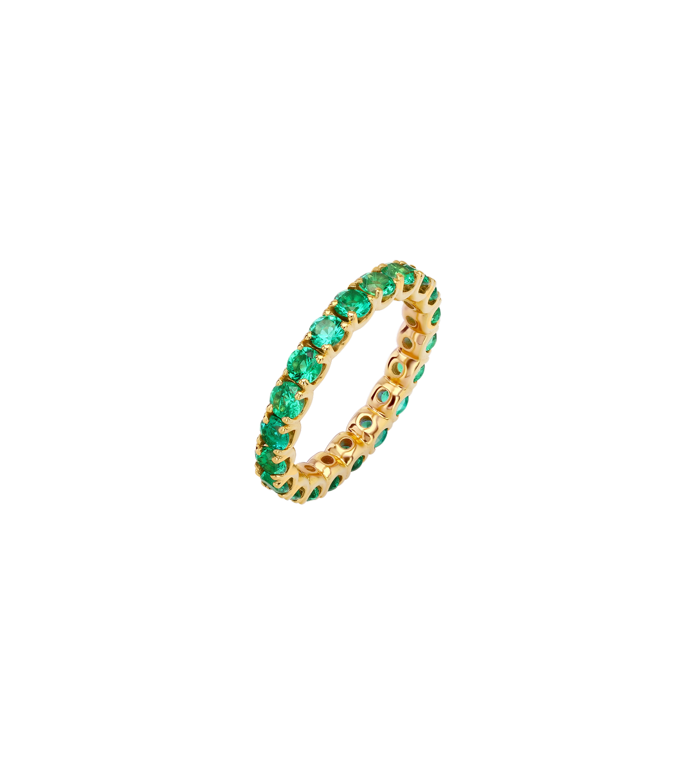 Dorsey - 14K ROUND - CUT ETERNITY BAND IN LAB EMERALD, 14K YELLOW GOLD
