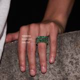 Dorsey - OVAL - CUT ETERNITY BAND IN LAB EMERALD, STERLING SILVER