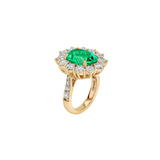 Dorsey - 14K SPENCER RING IN LAB EMERALD AND LAB DIAMOND, 14K YELLOW GOLD