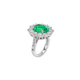 Dorsey - 14K SPENCER RING IN LAB EMERALD AND LAB DIAMOND, 14K WHITE GOLD