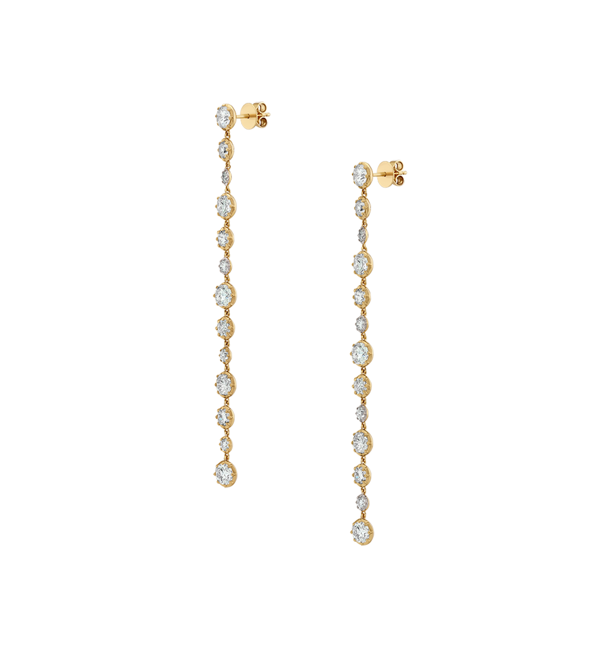 Dorsey - 14K SYLVIE 13 - STONE RIVIÈRE EARRINGS IN LAB DIAMOND, 14K YELLOW GOLD
