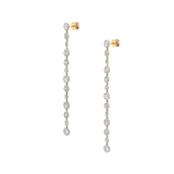 Dorsey - 14K LONG SYLVIE RIVIÈRE EARRINGS IN LAB DIAMOND, 14K YELLOW GOLD WITH WHITE RHODIUM BEZEL
