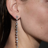 Dorsey - LONG SYLVIE RIVIÈRE EARRINGS IN MOISSANITE, STERLING SILVER