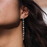 Dorsey - 14K LONG SYLVIE RIVIÈRE EARRINGS IN LAB DIAMOND, 14K YELLOW GOLD WITH WHITE RHODIUM BEZEL