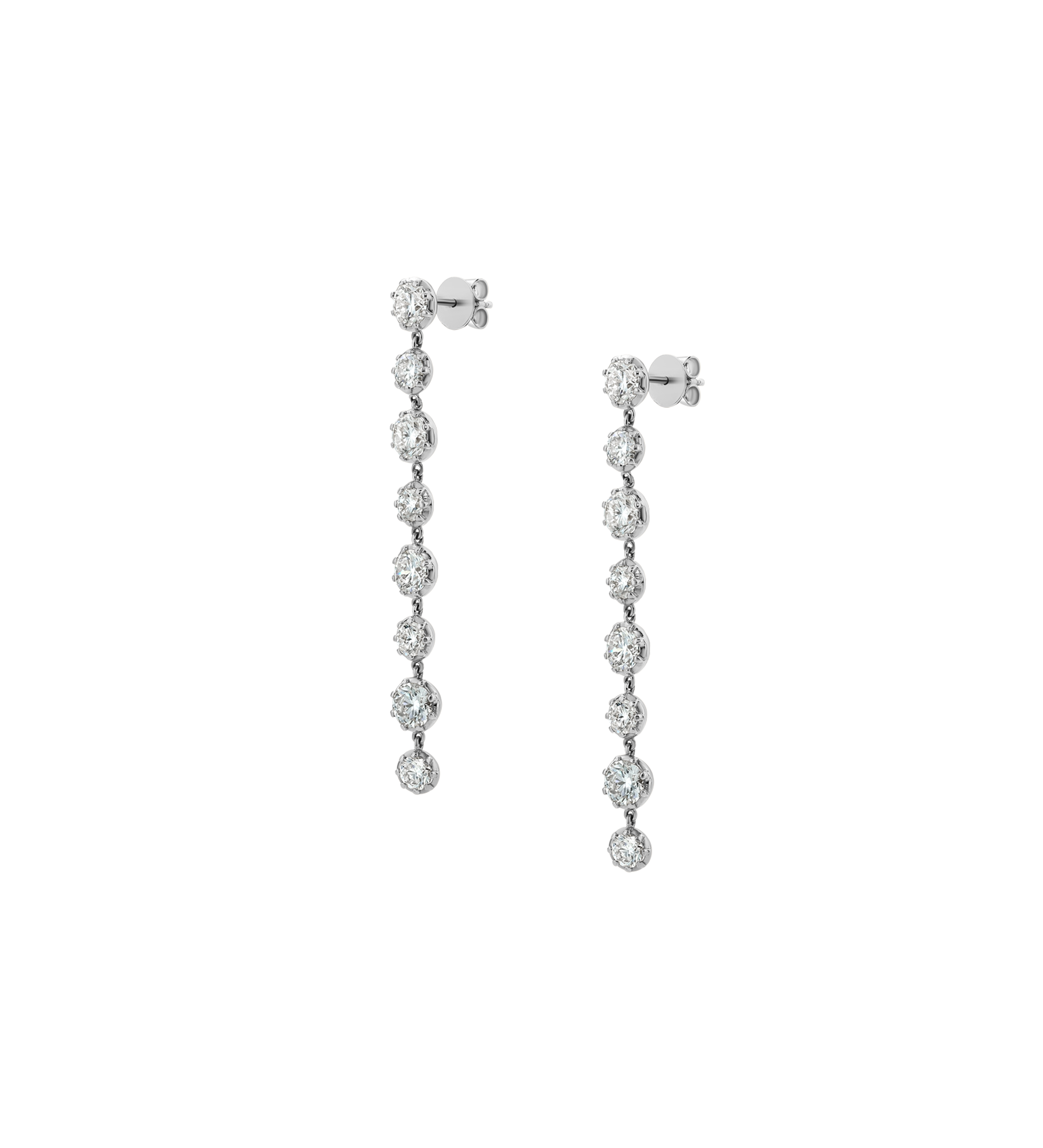 Dorsey - 14K SHORT SYLVIE RIVIÈRE DROP EARRINGS IN LAB DIAMOND, 14K WHITE GOLD