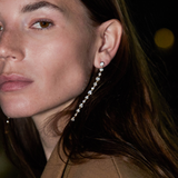 Dorsey - LONG SYLVIE RIVIÈRE EARRINGS IN MOISSANITE, GOLD VERMEIL