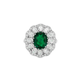 Dorsey - 14K TATE RING IN DEEP LAB EMERALD AND LAB DIAMOND, 14K WHITE GOLD
