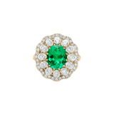 Dorsey - TATE RING IN LAB EMERALD AND MOISSANITE, GOLD VERMEIL