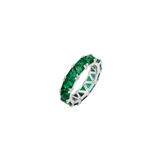 Dorsey - 14K THEODORA TRILLION - CUT ETERNITY BAND IN DEEP LAB EMERALD, 14K WHITE GOLD