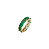 Dorsey - 14K THEODORA TRILLION - CUT ETERNITY BAND IN DEEP LAB EMERALD, 14K YELLOW GOLD
