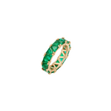 Dorsey - 14K THEODORA TRILLION - CUT ETERNITY BAND IN LAB EMERALD, 14K YELLOW GOLD
