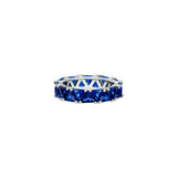 Dorsey - 14K THEODORA TRILLION - CUT ETERNITY BAND IN LAB BLUE SAPPHIRE, 14K WHITE GOLD