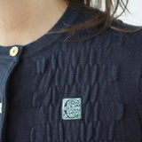 Conner Ives - The Shirred Knit Cashmere Cardigan - Navy