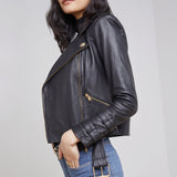 L'AGENCE - Billie Belted Leather Jacket